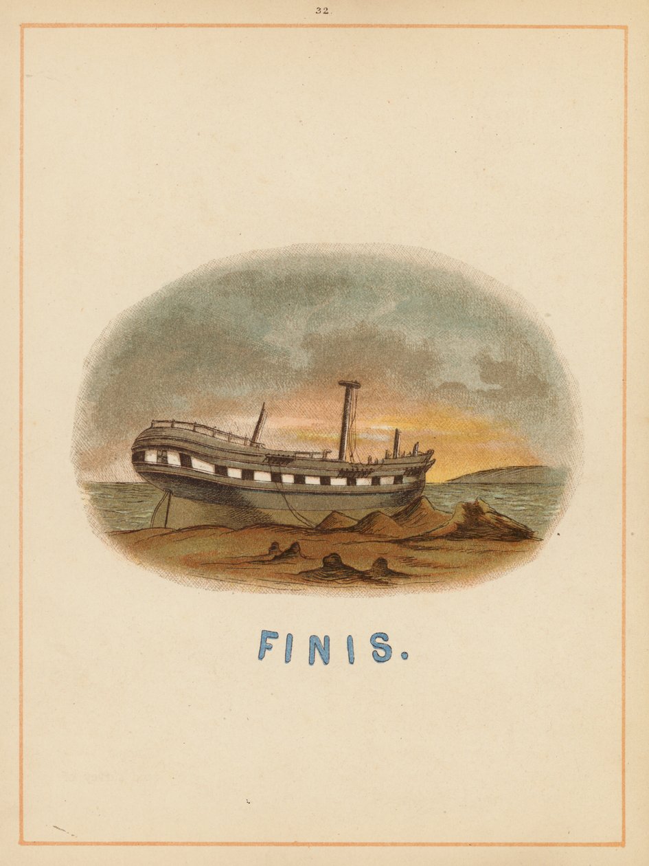 Sida ur The Boats of the World, slutet av 1800-talet (färglitografi) av English School