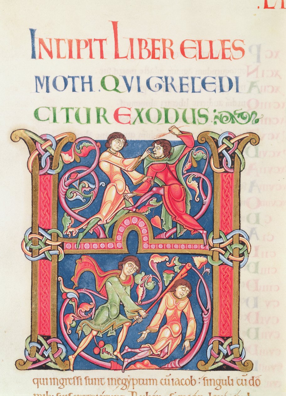 Sida från Winchester Bible, c.1150-80 (vellum) av English School