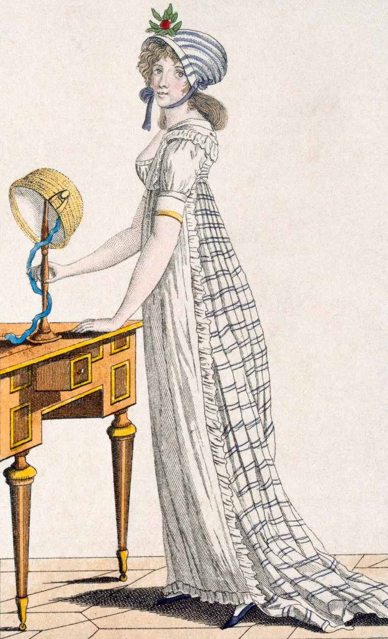 Parisklänning, från Ladys Magazine, 1802 av English School