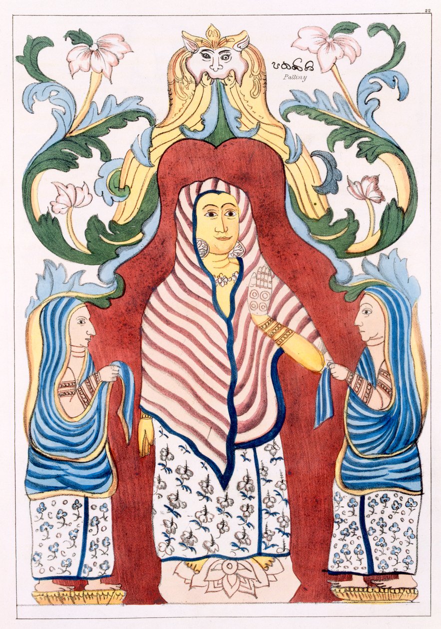 Pattinee Dewa, Four Hill Guards, från The History and Doctrine of Buddhism av Edward Upham, 1829 av English School