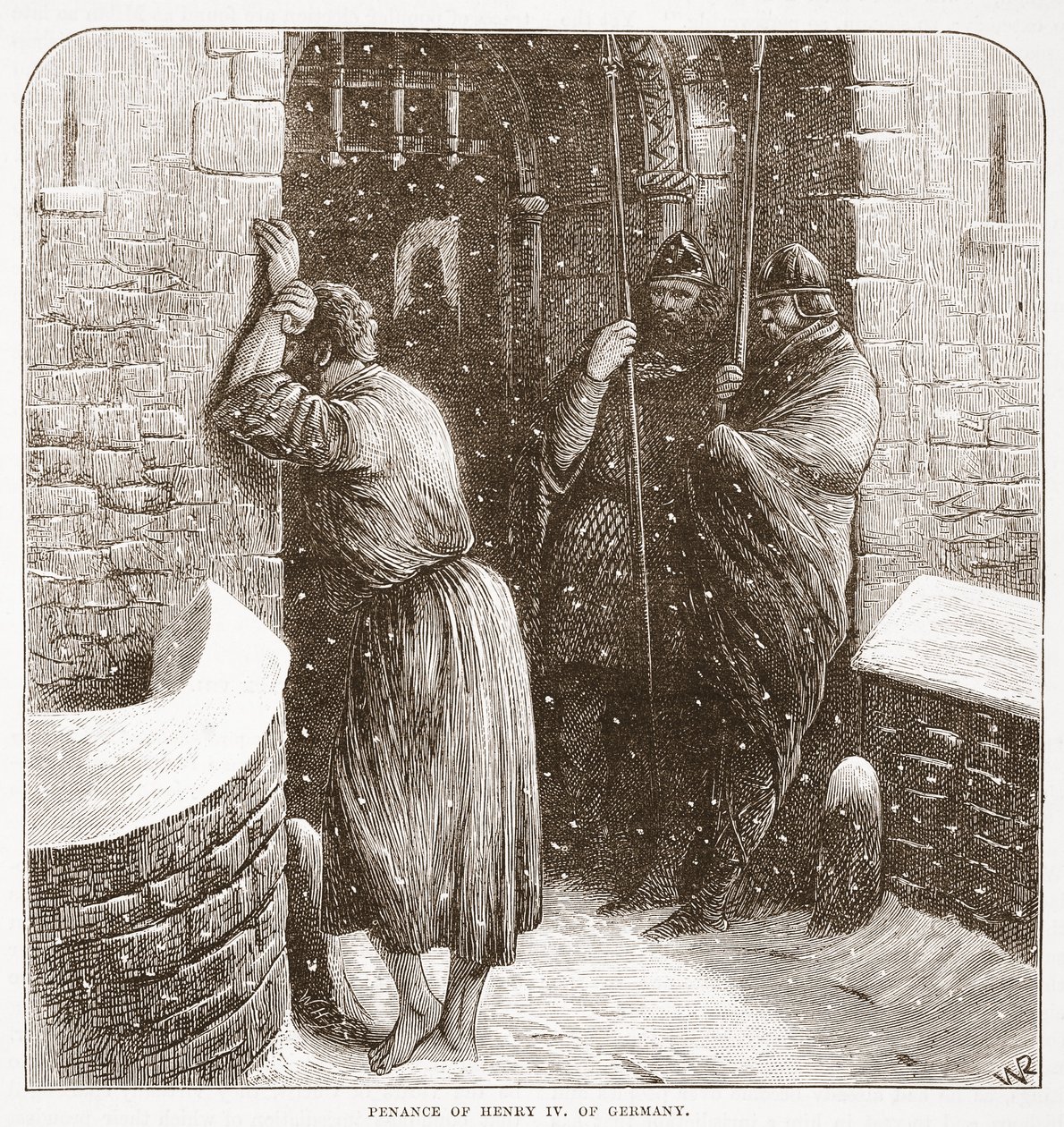 Botgöring av Henry IV av Tyskland, illustration från The History of Protestantism av James Aitken Wylie (1808-1890), pub. 1878 av English School