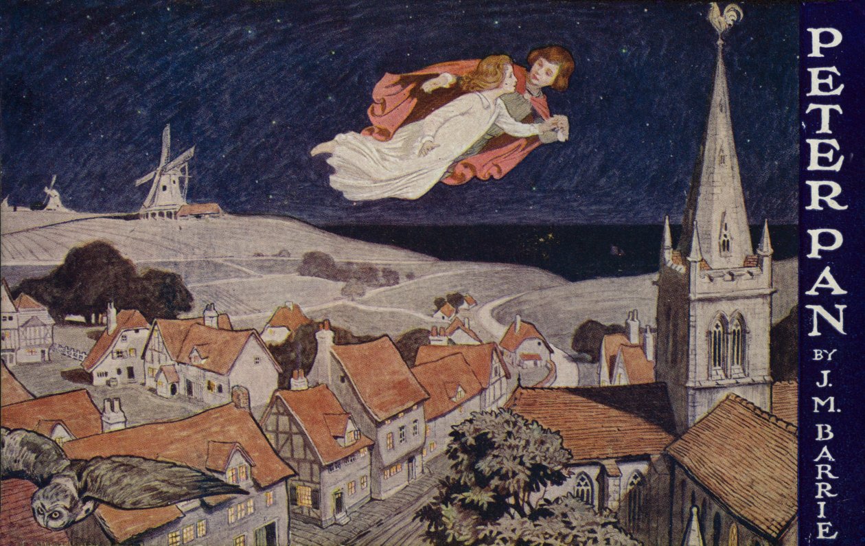 Peter Pan, av J M Barrie (färglitografi) av English School