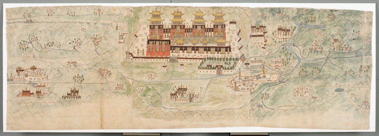 Bildkarta över centrala Tibet i 7 sektioner av English School