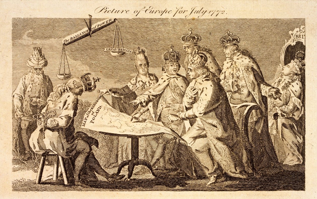 Bild av Europa för juli 1772, c.1772 (gravering) av English School