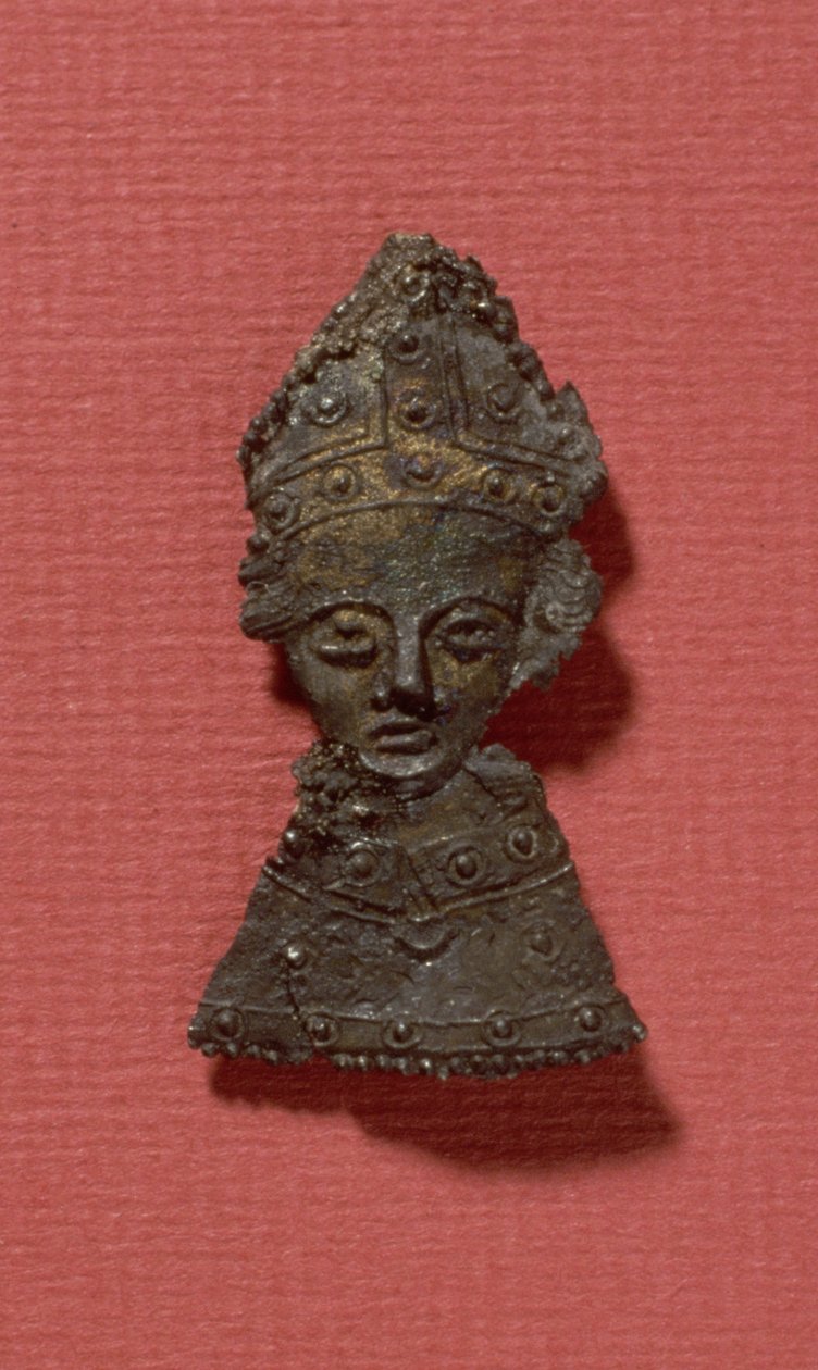 Pilgrimsmärke av Thomas a Becket (1112-70) (tenn-blylegering) av English School