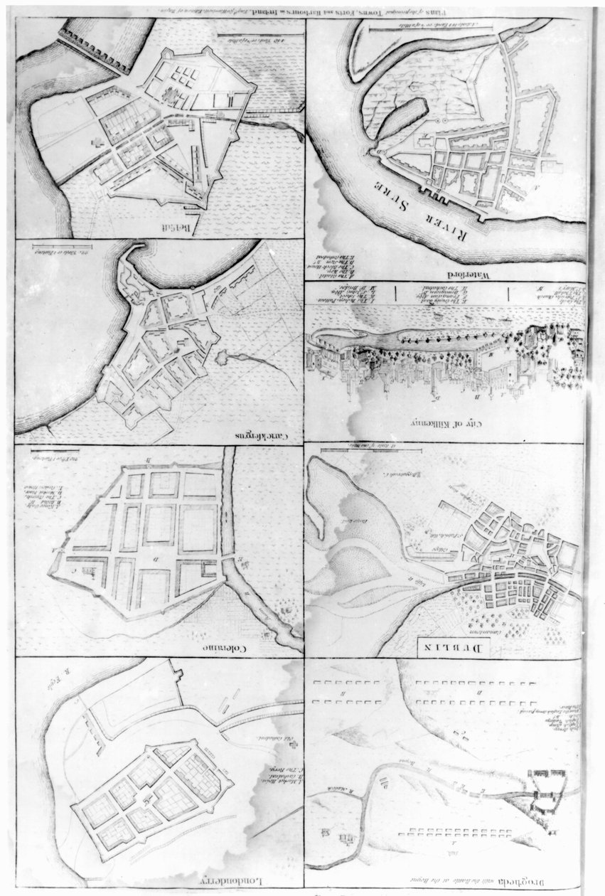 Planer av principen Towers, Forts and Harbors i Irland av English School