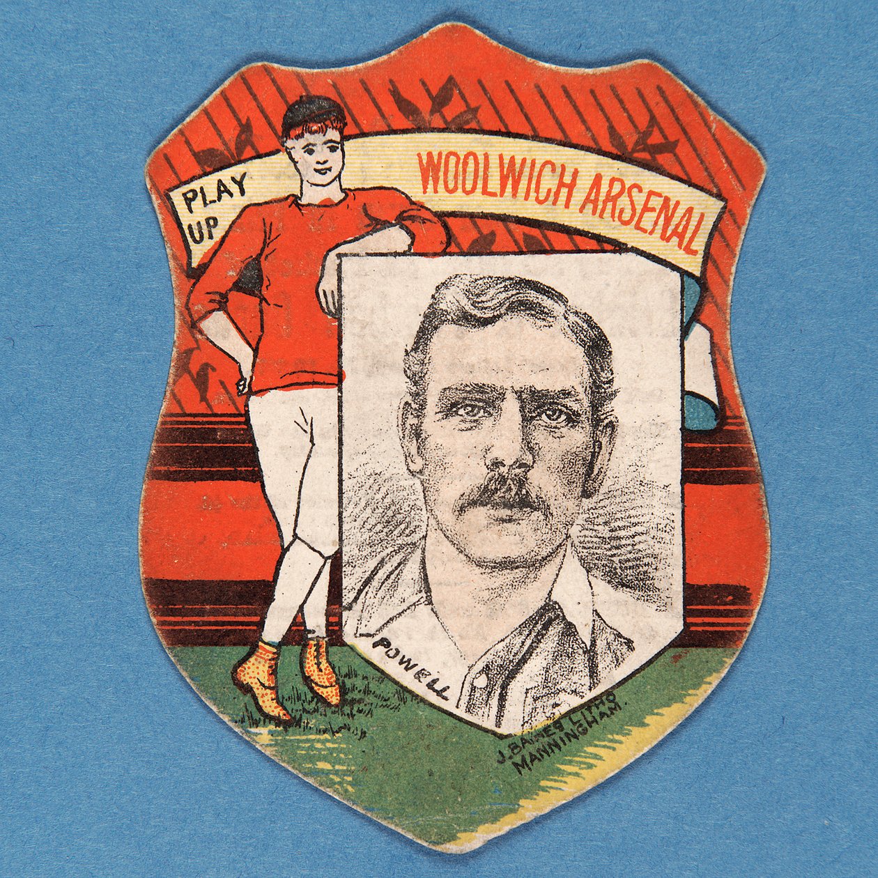 Spela upp Woolwich Arsenal Powell, Baines-kort i form av en sköld, 1888-89 av English School