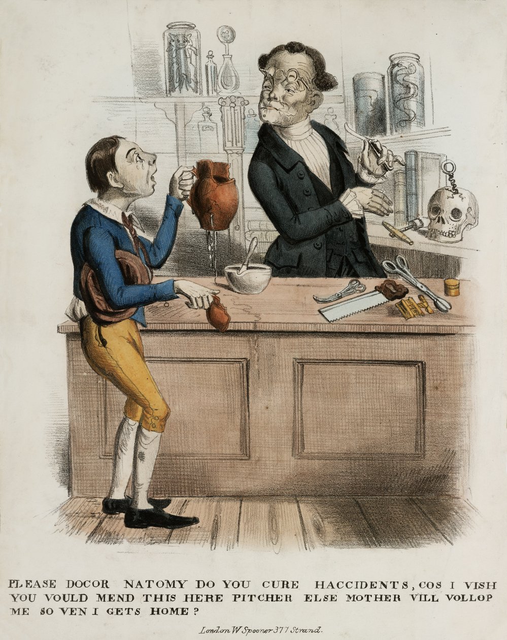Vänligen doktor anatomi, botar du olyckor..., 1830-39 av English School