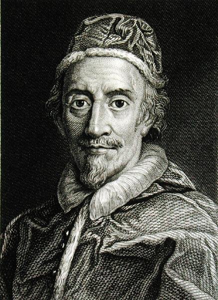 Påve Clemens IX (1600-69) (gravyr) av English School