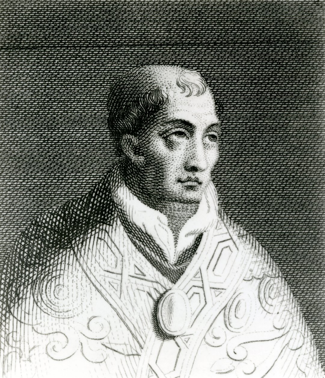 Påve Johannes VIII (820-82) (gravyr) av English School