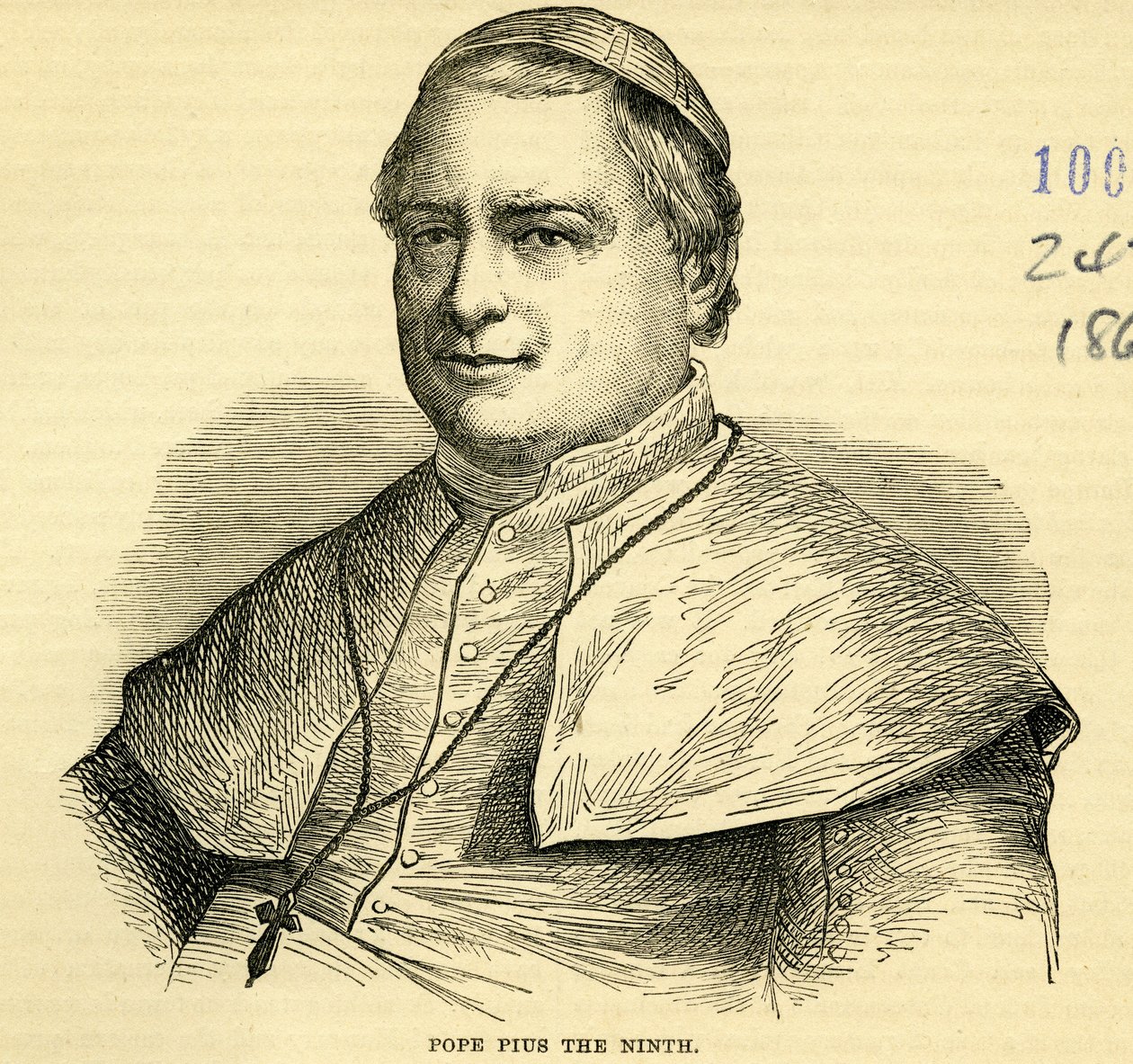 Påve Pius IX (gravyr) av English School