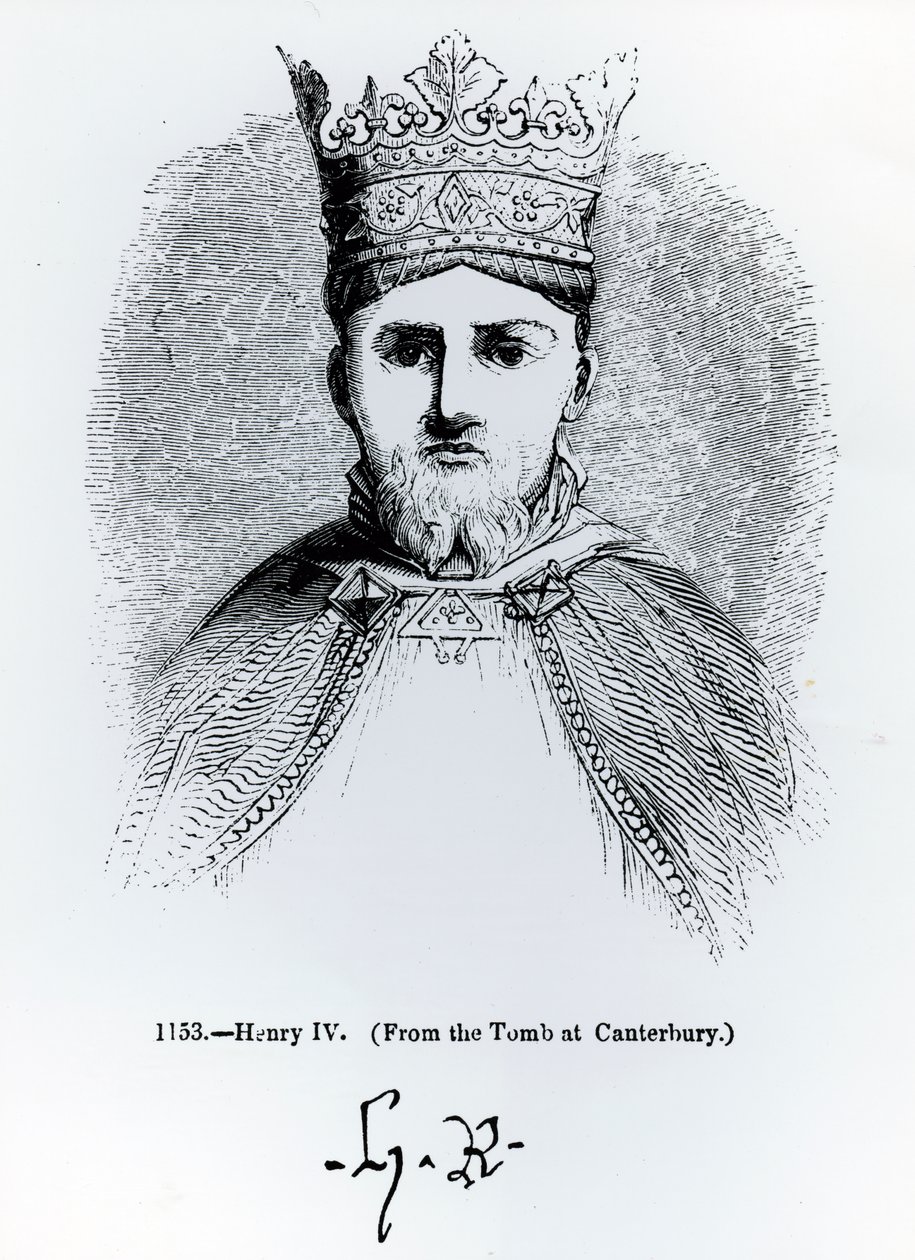 Porträtt och signatur av Henrik IV (1366-1413) av English School