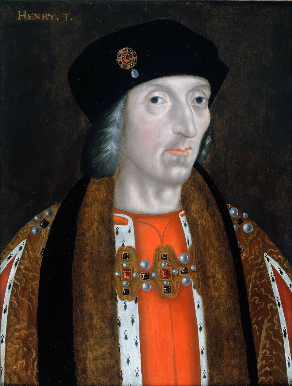 ""Porträtt av kung Henrik VII av England (1457-1509)"" Målning från den engelska skolans privata samling av English School