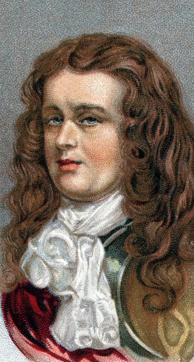 Porträtt av amiral Robert Blake -Porträtt av Robert Blake (1599-1657), engelsk amiral - Från serien "" Leaders of Men"" - Kromolitografi - Engelska skolan, 1900-talet - av English School