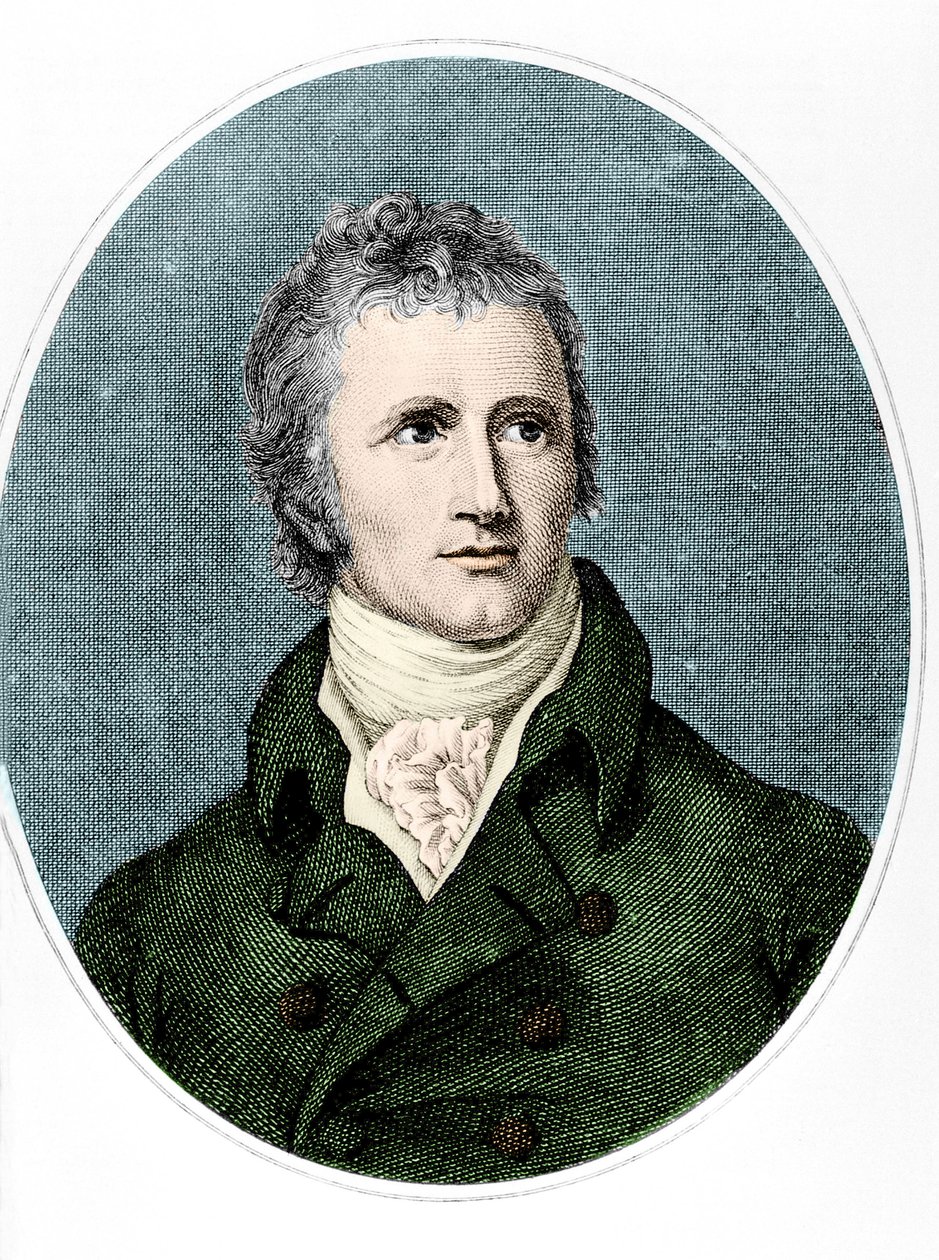 Porträtt av Alexander MacKenzie (färgad gravyr) av English School