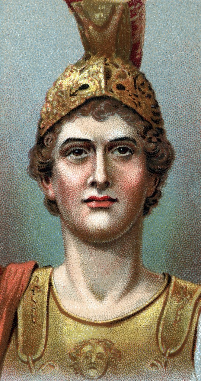 Porträtt av Alexander den Store - Alexander den Store (356 - 323 f.Kr.) - Från serien "" Leaders of Men"" - Kromolitografi - Engelska skolan, 1900-talet - av English School