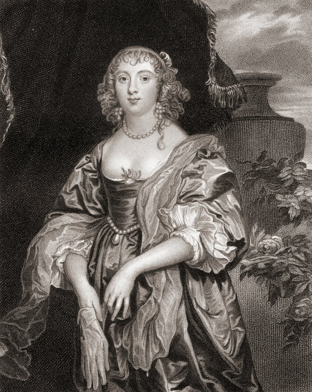 Porträtt av Anne Carre, grevinna av Bedford (1620-84), från Lodges British Portraits, 1823 av English School