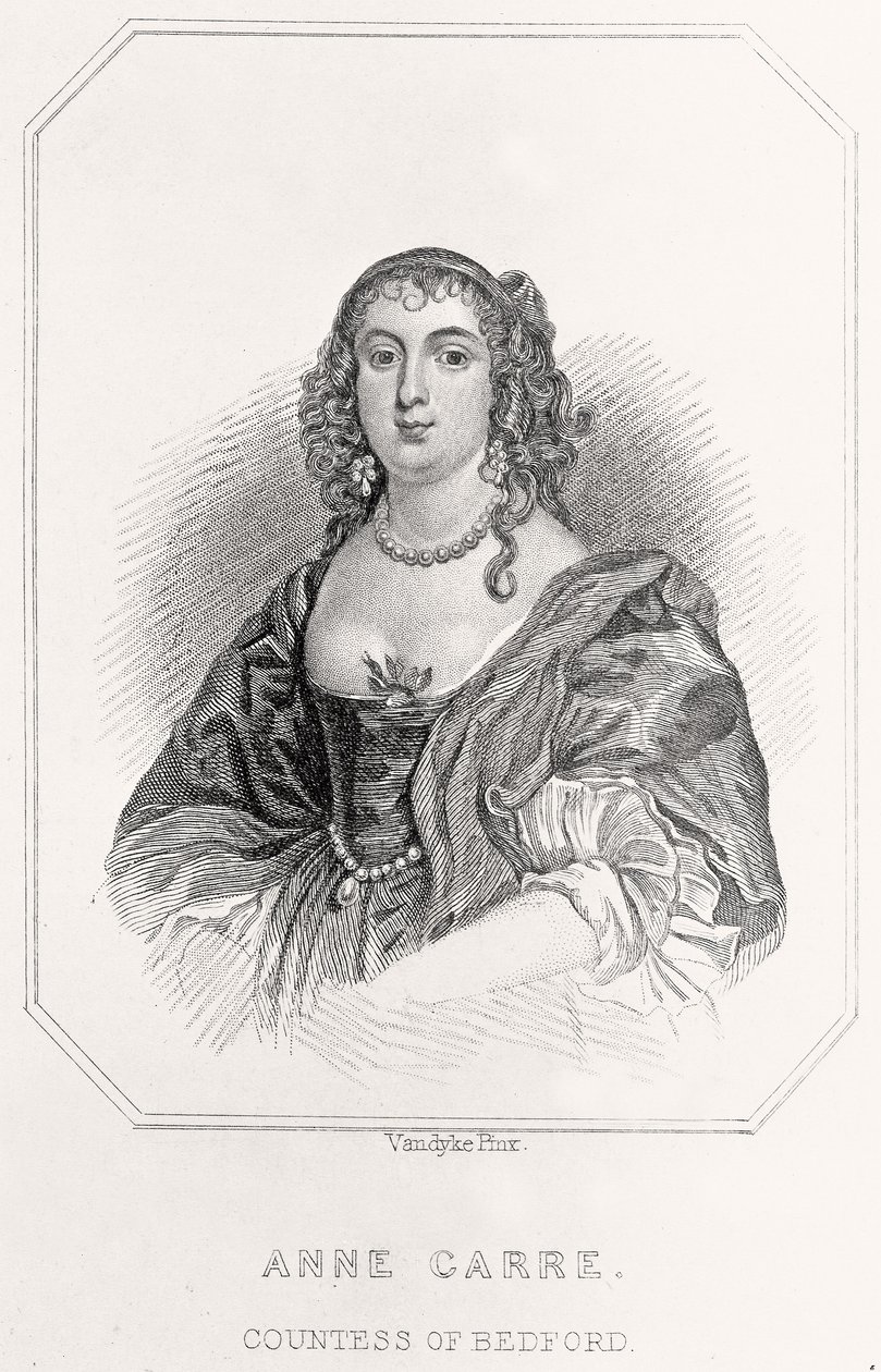 Porträtt av Anne Carre, grevinna av Bedford, 1835 av English School