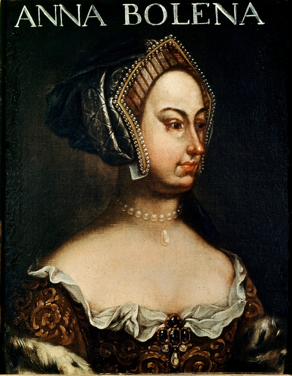 Porträtt av Anne de Boleyn (Anna eller Ann Bolin och Anne Bullen av English School