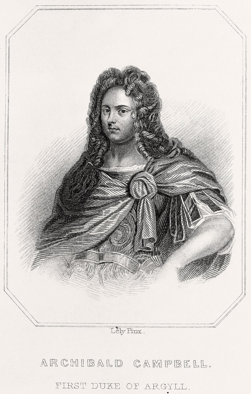 Porträtt av Archibald Campbell, 1835 av English School