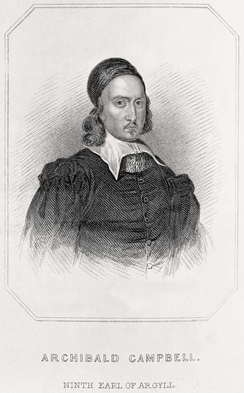 Porträtt av Archibald Campbell, 9:e earl av Argyll, 1835 av English School