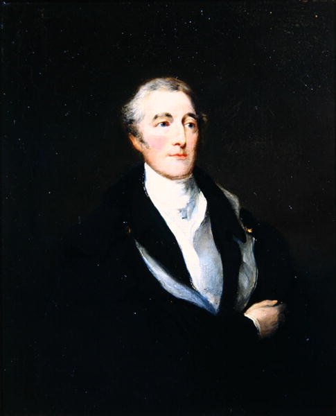 Porträtt av Arthur Wellesley (1769-1852) Duke of Wellington (olja på duk) av English School