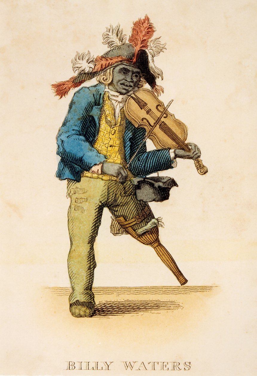 Porträtt av Billy Waters, ca 1820 (etsning och gravyr med wc) av English School