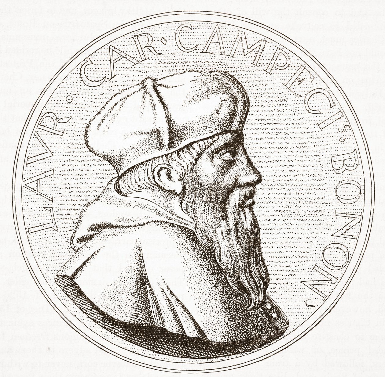 Porträtt av kardinal Campeggio, illustration från The History of Protestantism av James Aitken Wylie (1808-1890), pub. 1878 av English School