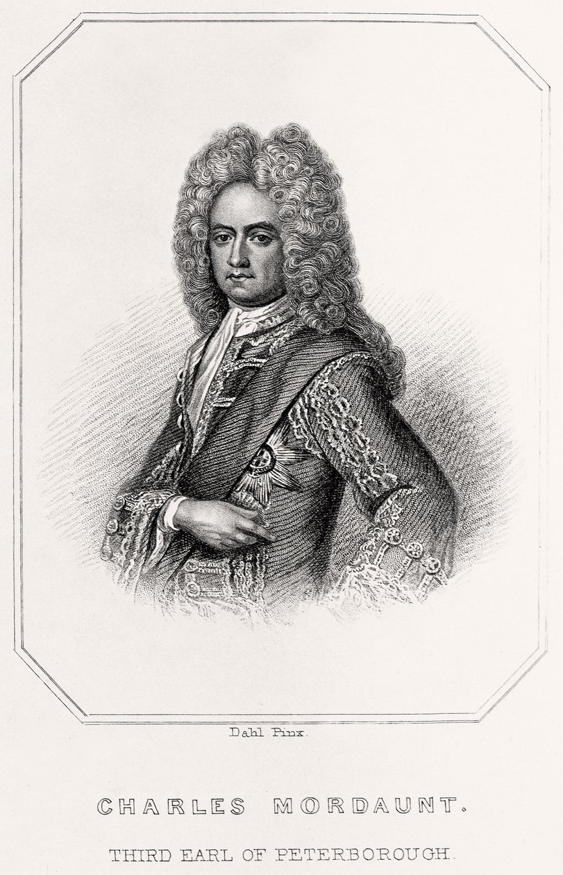 Porträtt av Charles Mordaunt, 3:e earl av Peterborough, 1835 av English School