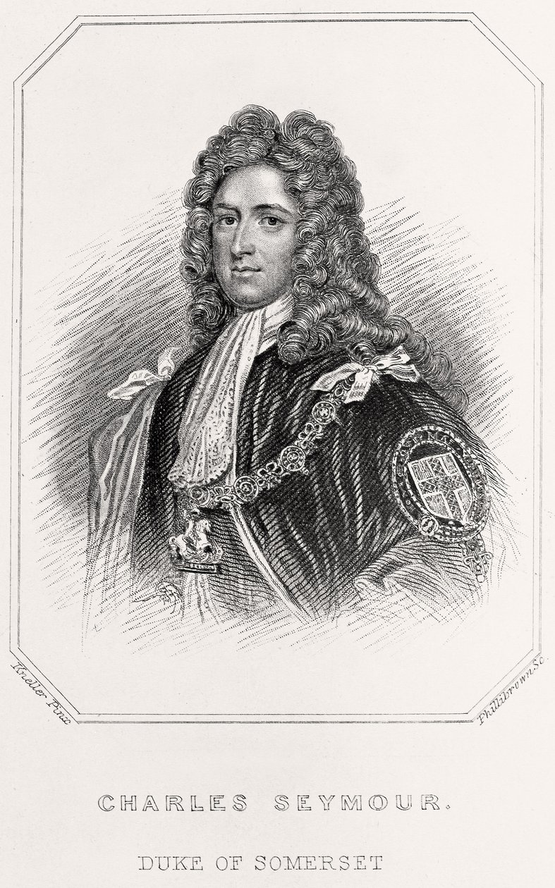 Porträtt av Charles Seymour, hertig av Somerset, 1835 av English School