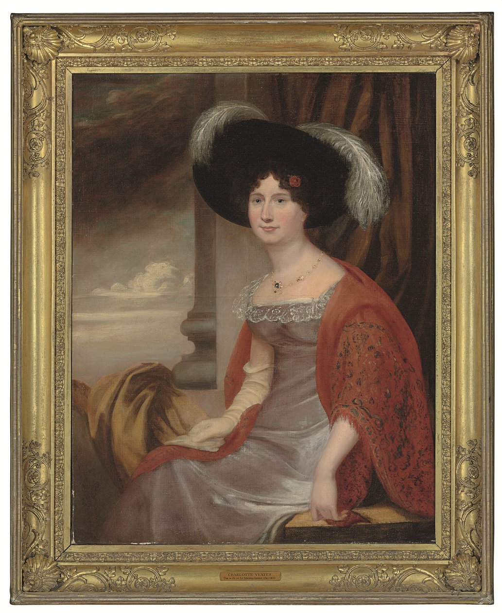 Porträtt av Charlotte Yeates, Lady Lopes (d. 1833) (olja på duk) av English School