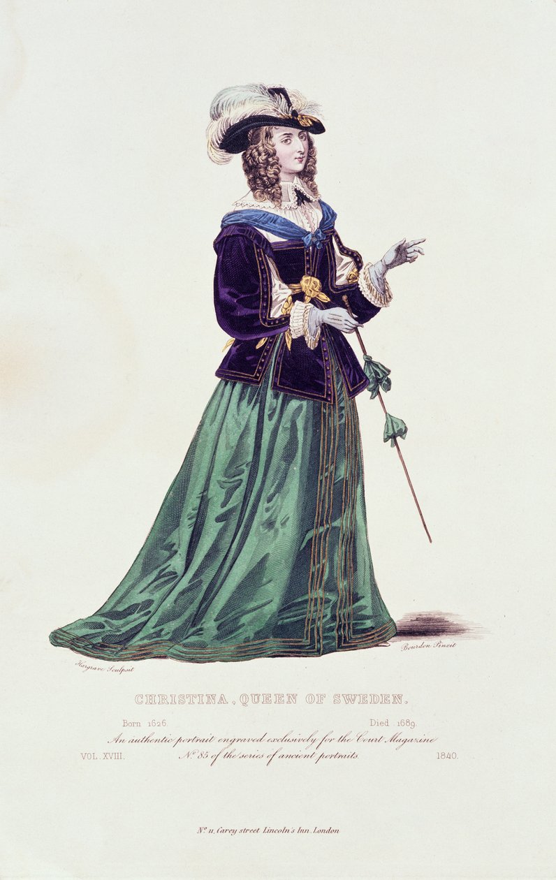 Porträtt av Christina drottning av Sverige (1626-1689) av English School