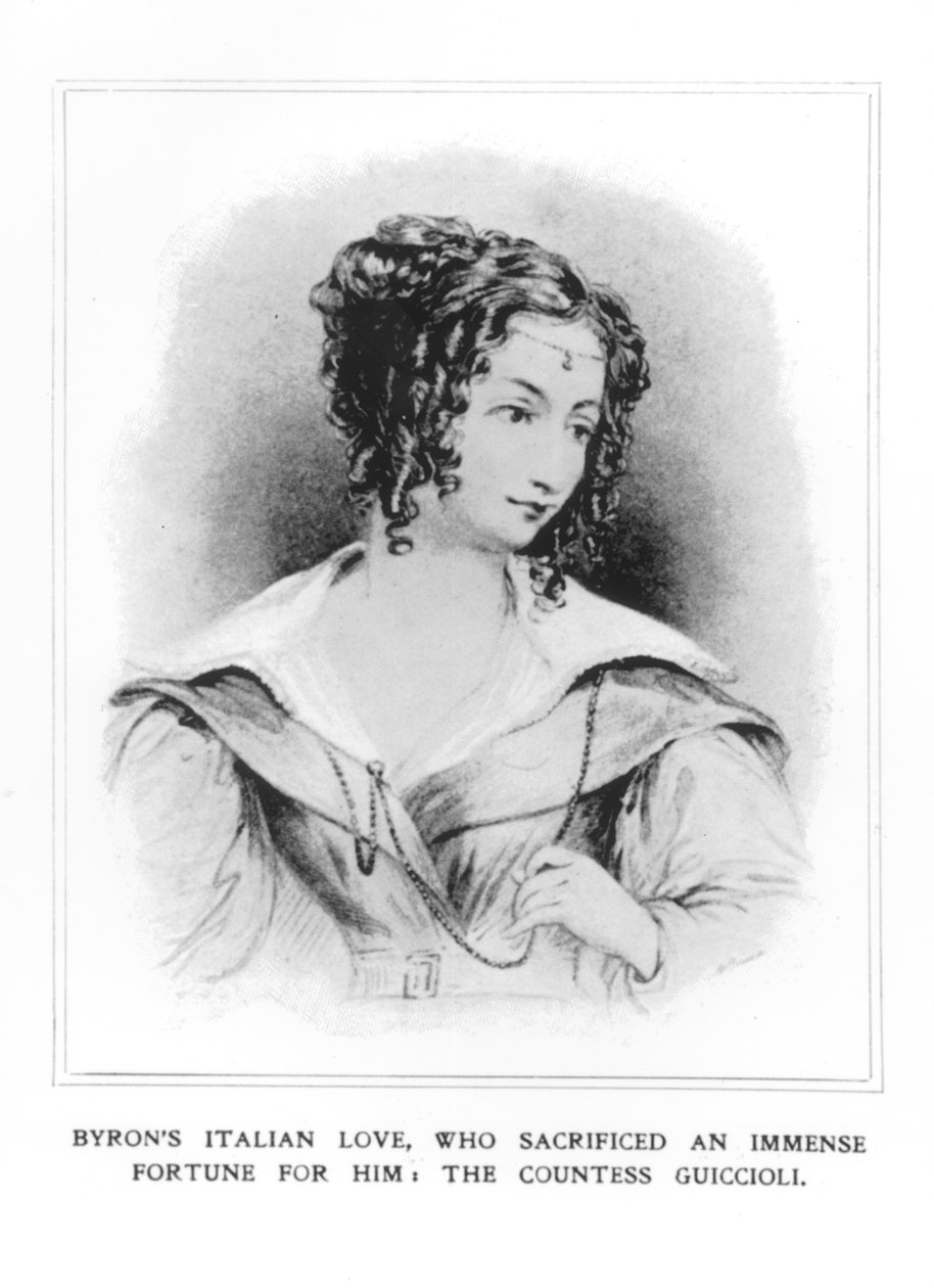 Porträtt av grevinnan Guiccioli (1800-73) av English School