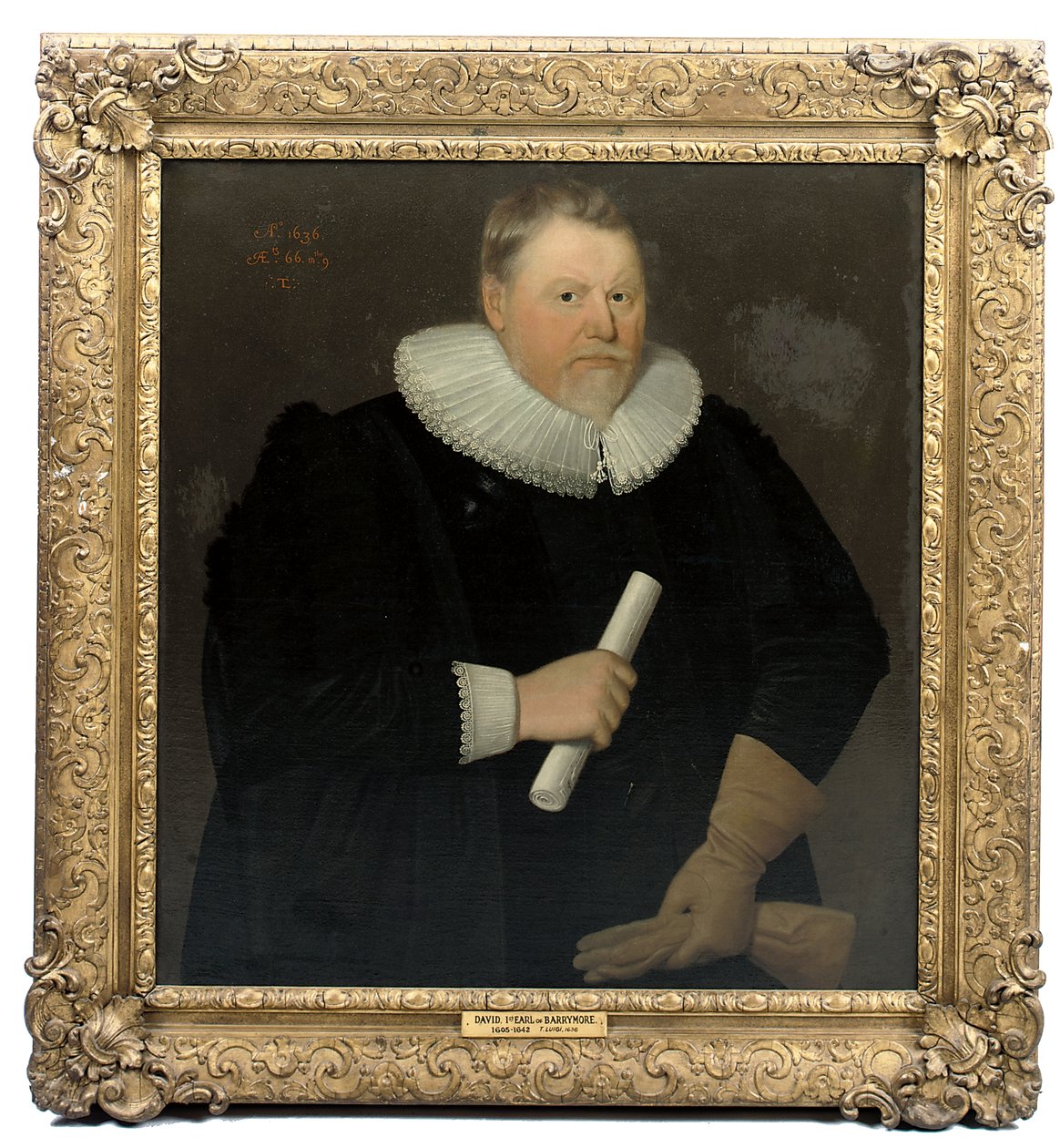 Porträtt av David, 1:e earl av Barrymore, ca 1636 av English School