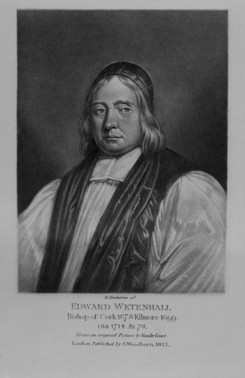 Porträtt av Edward Wetenhall, från "Characters Illustrious in British History", av Richard Earlom och Charles Turner, 1815. av English School