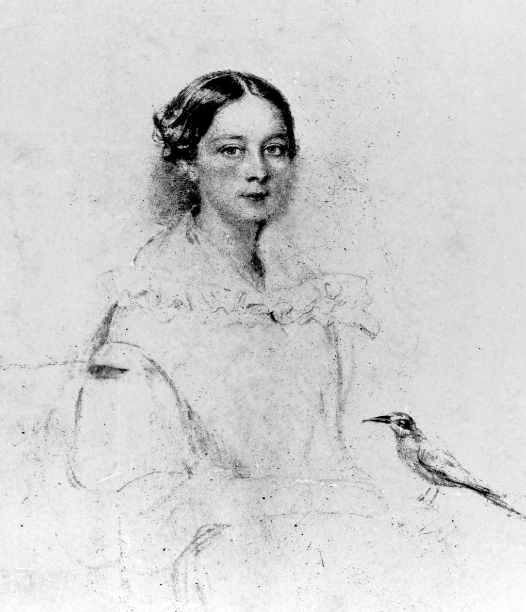 Porträtt av Emily Shore (1819-1839), 1800-talet (teckning) av English School