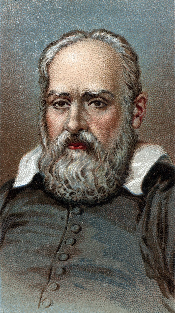 Porträtt av Galileen - Galileo Galilei - Från serien "" Leaders of Men"" - Kromolitografi - Engelska skolan, 1900-talet - av English School