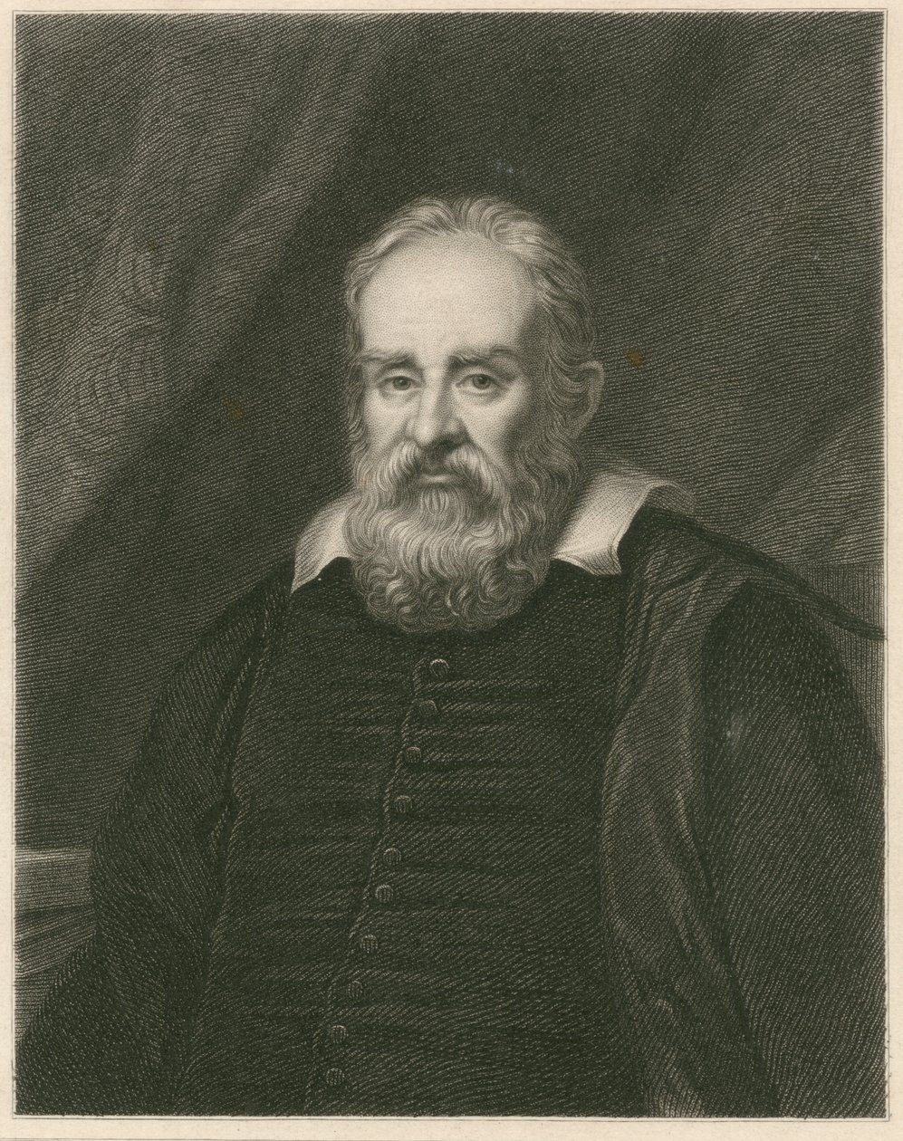 Porträtt av Galileo Galilei av English School