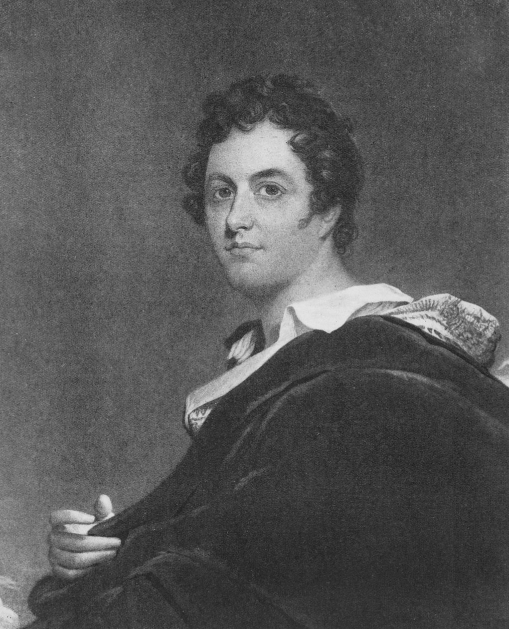 Porträtt av George Gordon, 6:e Lord Byron av Rochdale (1788-1824) av English School