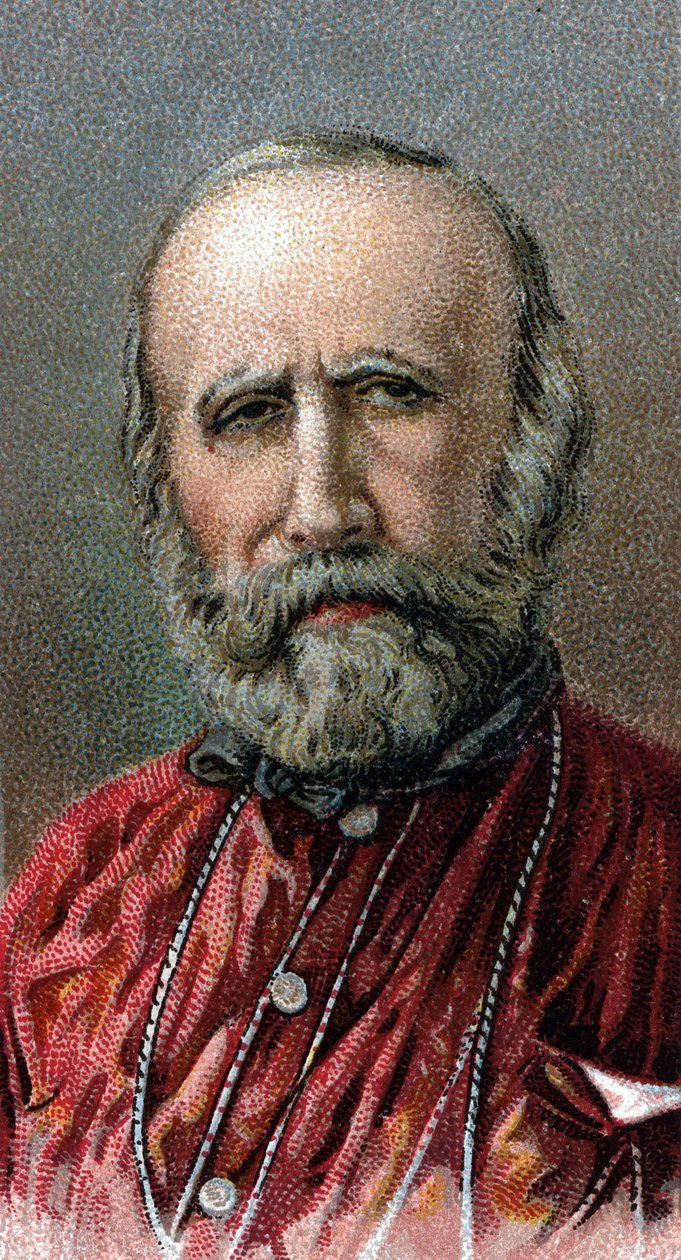 Porträtt av Giuseppe Garibaldi (1807-1882) - Från serien "" Leaders of Men"" - Kromolitografi - Engelska skolan, 1900-talet - av English School