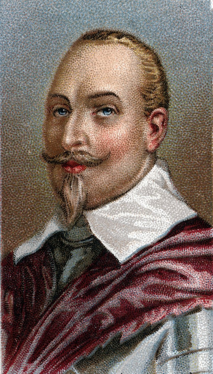 Porträtt av Gustavus Adolf av Sverige - Porträtt av Gustav II Adolphe, kung av Sverige (1594-1632) - Från serien "" Leaders of Men"" - Kromolitografi - Engelska skolan, 1900-talet - av English School