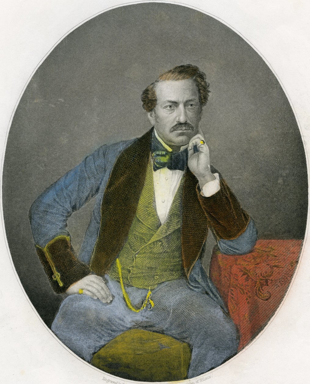 Porträtt av Gustavus Vaughan Brooke, ca 1860 (litografi) av English School