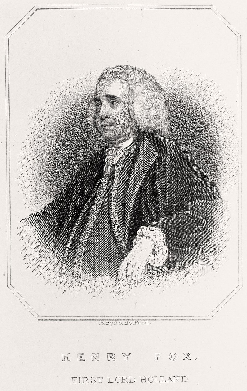 Porträtt av Henry Fox, 1st Lord Holland, 1835 av English School