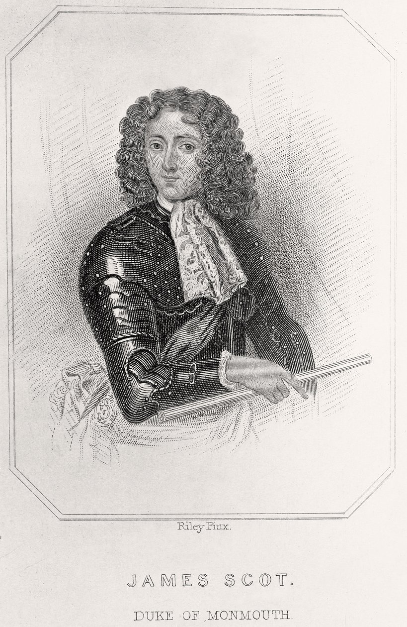 Porträtt av James Scot, hertig av Monmouth, 1835 av English School