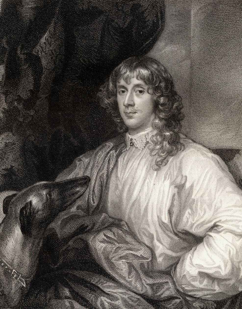 Porträtt av James Stuart (1612-55) 1:e hertig av Richmond, från Lodges British Portraits, 1823 av English School
