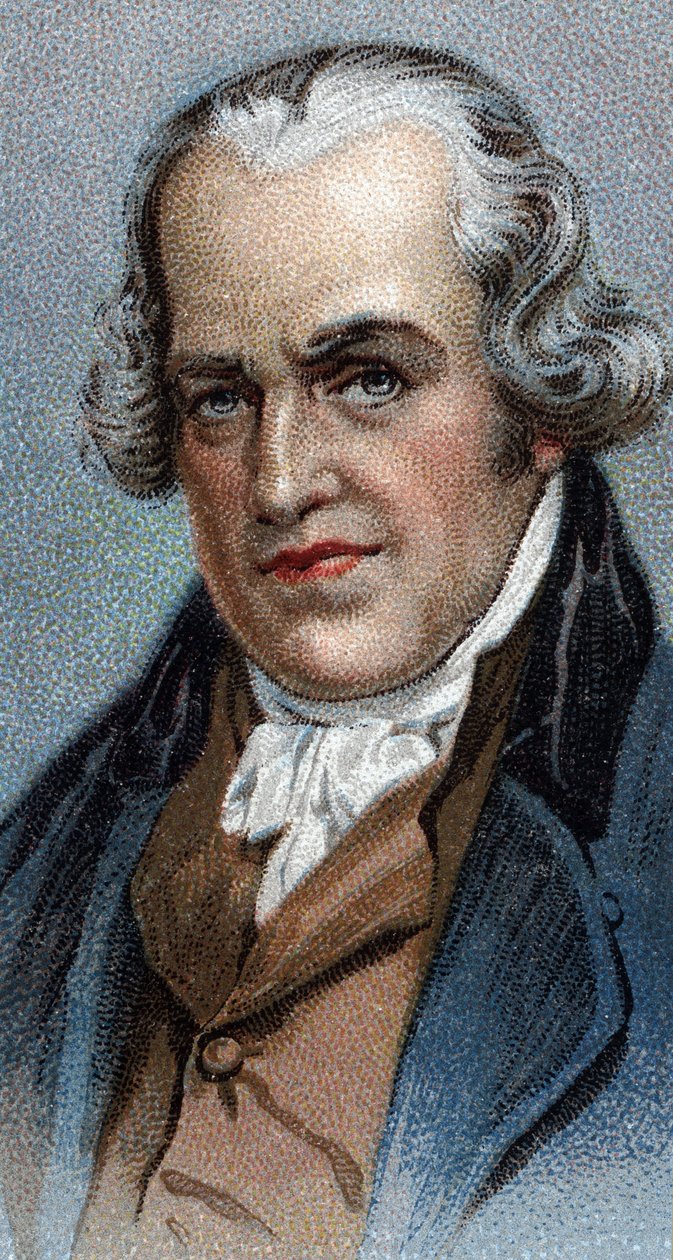 Porträtt av James Watt (1736-1819), skotsk ingenjör - Från serien "" Leaders of Men"" - Kromolitografi - Engelska skolan, 1900-talet - av English School