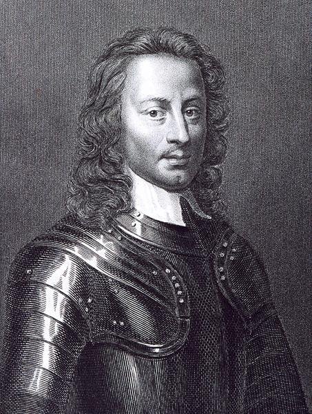 Porträtt av John Hampden (1594-1643) (gravyr) av English School