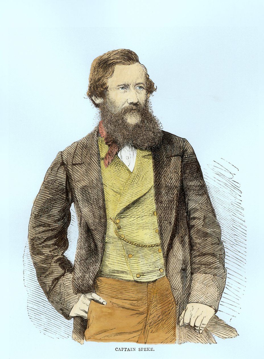 Porträtt av John Hanning Speke (1827-64) (senare färgsättning) av English School