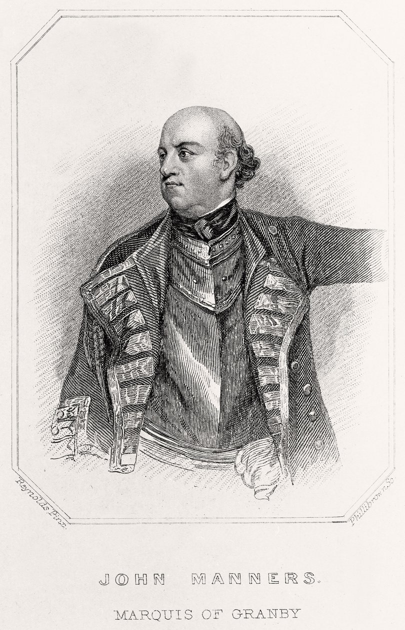 Porträtt av John Manners, markis av Granby, 1835 av English School