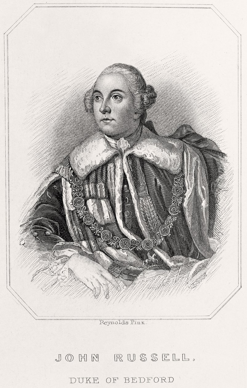 Porträtt av John Russell, hertig av Bedford, 1835 av English School